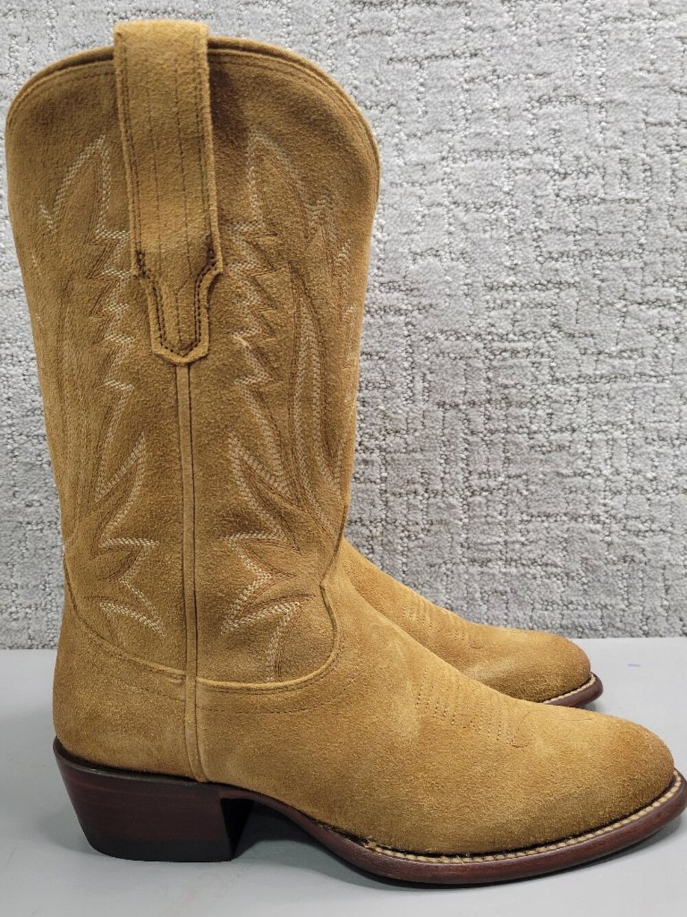Tecovas The Jamie Women's US Size 6B Caramel Suede Pull on Western Boots